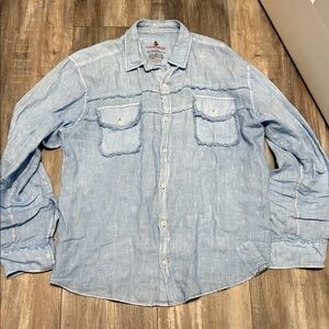 Claudio Milano The Linen Shirt Blue Large